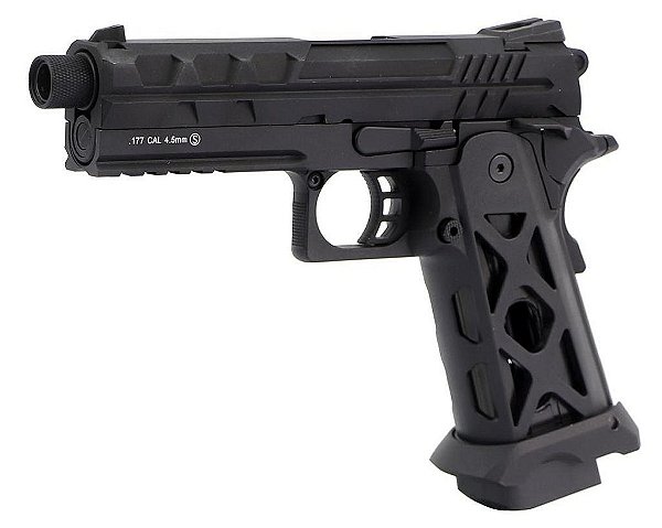 PISTOLA KROWN LAND SRC CO2 4.5MM HI-KL TARTARUS BLOWBACK PRETA
