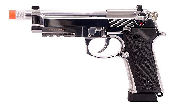 PISTOLA KROWN LAND SRC CO2 4,5MM KL9A3 BLOWBACK AR PISTOLA PRATA
