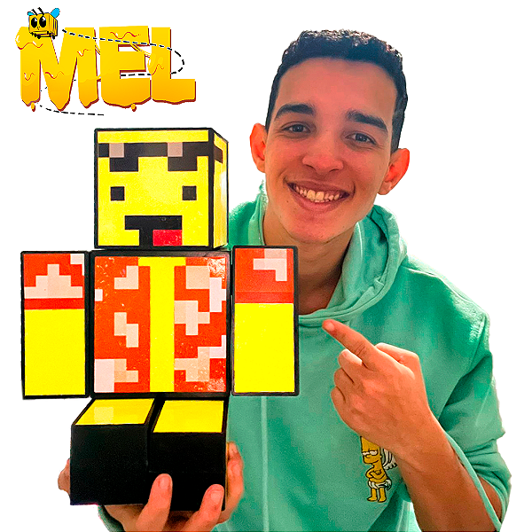 Boneco r Mel Minecraft Articulado - 25 cm Algazarra - LOJAS