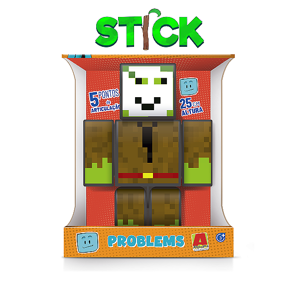 Boneco STICK Minecraft 25CM Turma do Problems ALGAZARRA – Starhouse Mega  Store