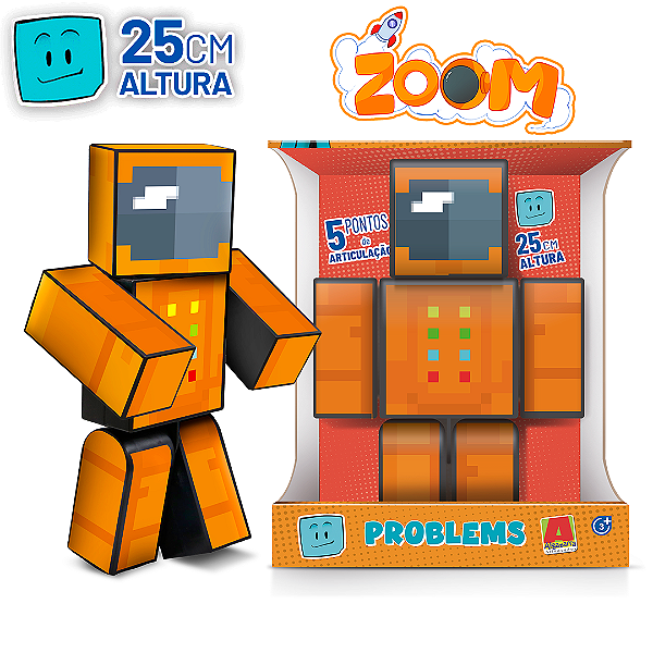 Boneco Stick Turma do Problems - Pequeno - 25cm - Minecraft - Algazarra