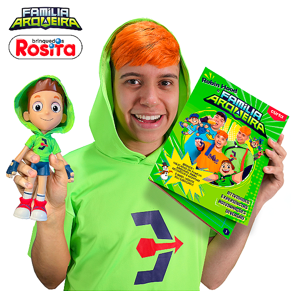 Kit Boneco do Robin Hood + Livrão da Família Arqueira