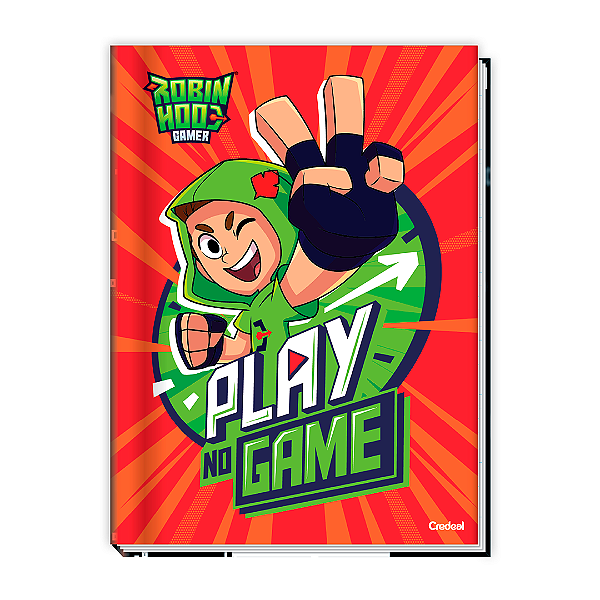 Caderno Brochura Robin Hood Gamer Play no Game -  80 folhas