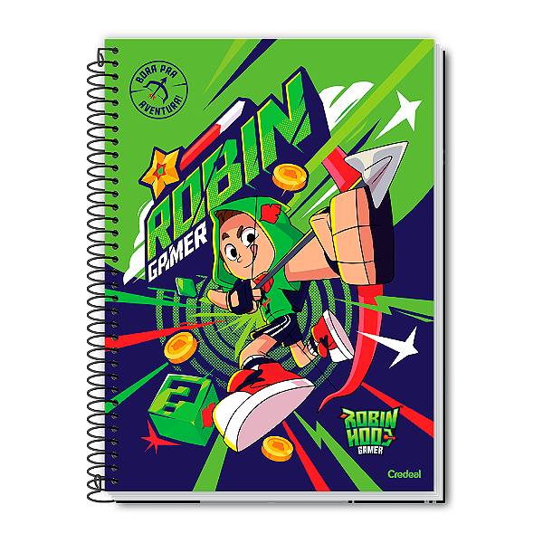 Caderno Espiral Capa Dura Universitário 1 Matéria Robin Hood Gamer