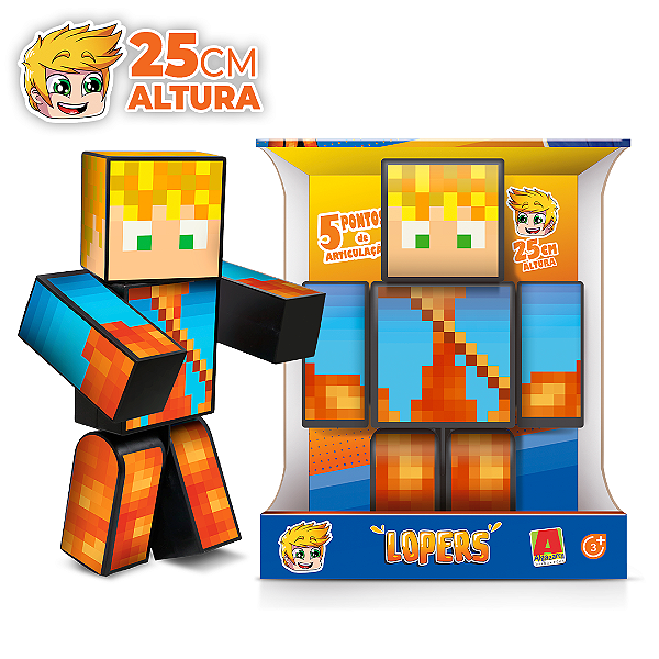 Boneco Lopers r Minecraft - 25cm - Algazarra - Boneco