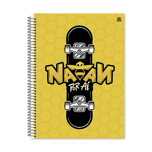 Caderno Universitário Natan por Aí - Skate - 1 Matéria, 80 folhas