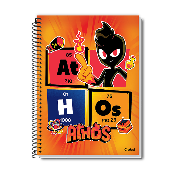 Caderno Universitário 1 Matéria, 80 folhas - Athos - Periódica