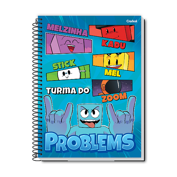 Caderno Universitário - 1 Matéria, 80 folhas  -Turma do Problems
