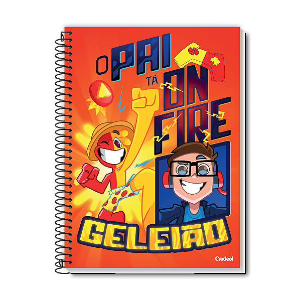 Caderno Universitário 10 Matérias, 160 folhas - Geleia - O Pai ta On