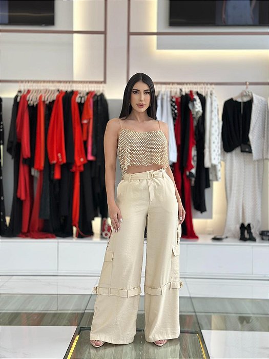 CALCA ALF DET BOLSOS E PASSANTES MARFIM