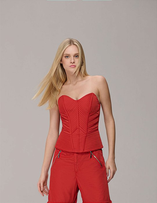 CORSELET STRAPLESS RECORTES 'C' GOTICO