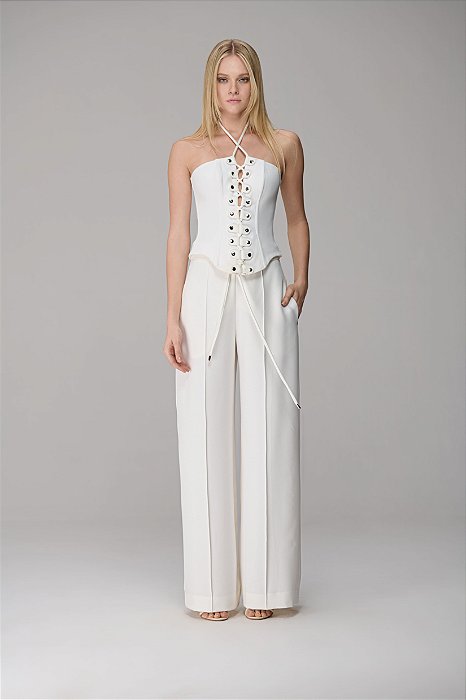 CORSELET STRAPLESS TRANCADO ALHETAS