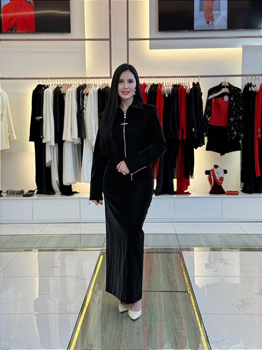 SAIA LONGA LEATHER MAXI FENDA