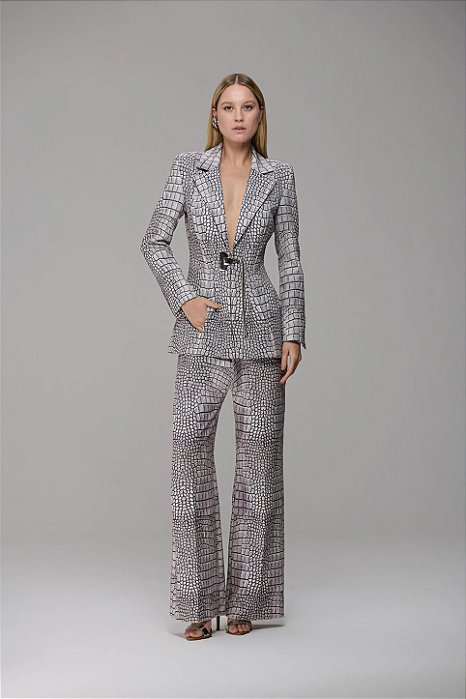 BLAZER ACINTURADO ALLIGATOR COM METAL