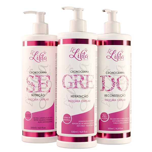 Cronograma Capilar Segredo 3 passos Reconstrução Nutrição e Hidratação