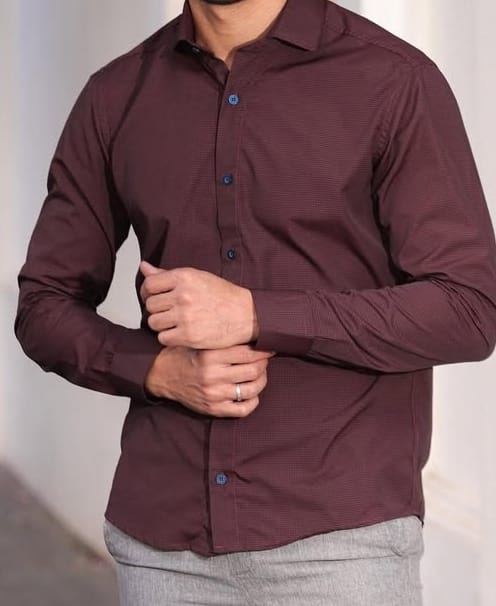 Camisa mista longa vinho