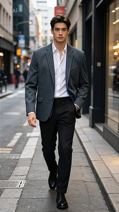Blazer de malha - chumbo