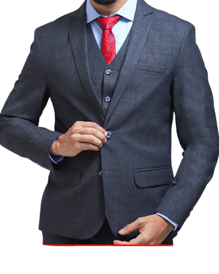 Traje Poliviscose Chumbo xadrez