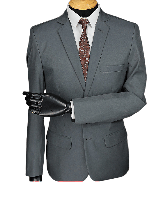 Terno Microfibra grafite detalhado