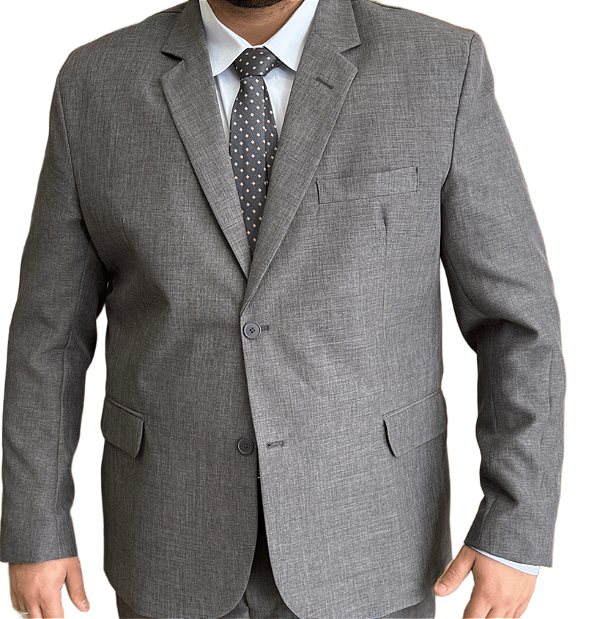 Terno Plus size cinza escuro melange