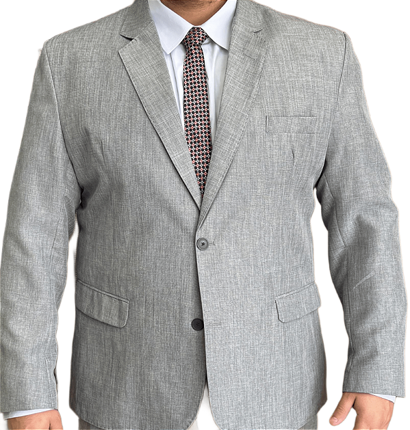 Terno Plus size cinza médio melange