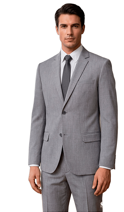 Terno microfibra cinza melange OT