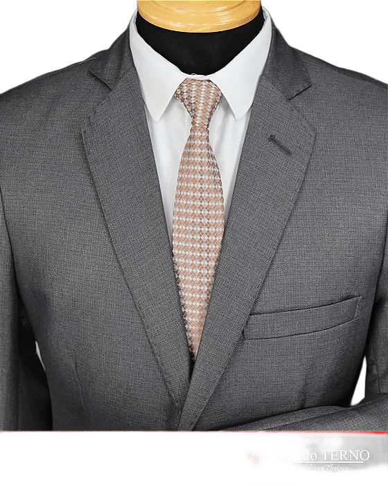 Terno Plus Size cinza brilhante