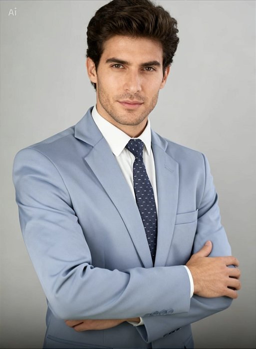 Terno cinza fosco stretch