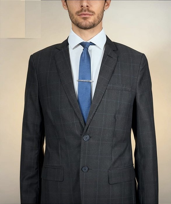 Terno poliviscose xadrez black