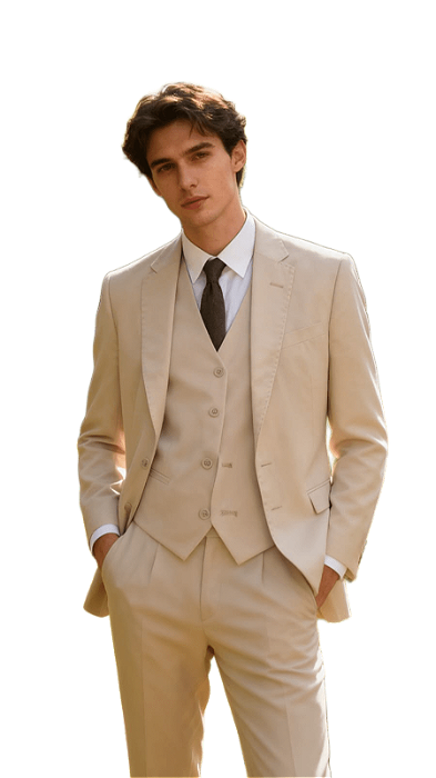 Traje microfibra bege