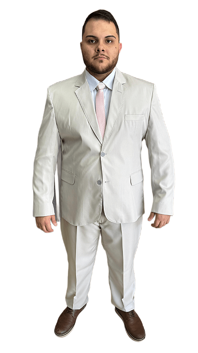 Terno Plus size cinza gelo