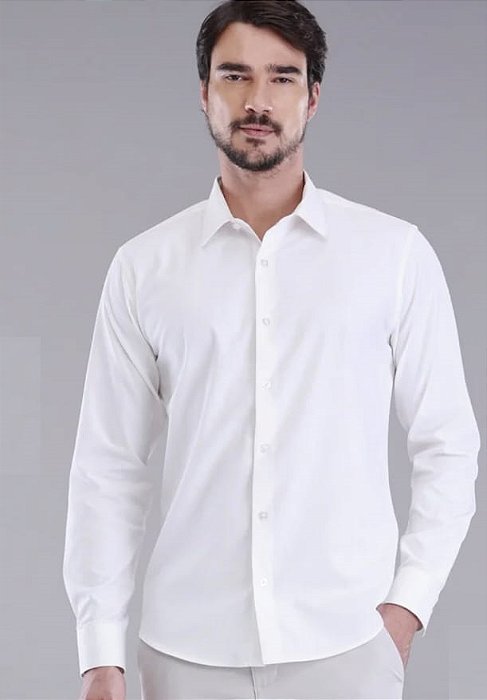Camisa manga longa slim confort