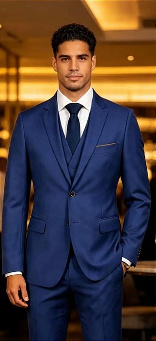 Traje alta costura marinho navy - calça com regulagem