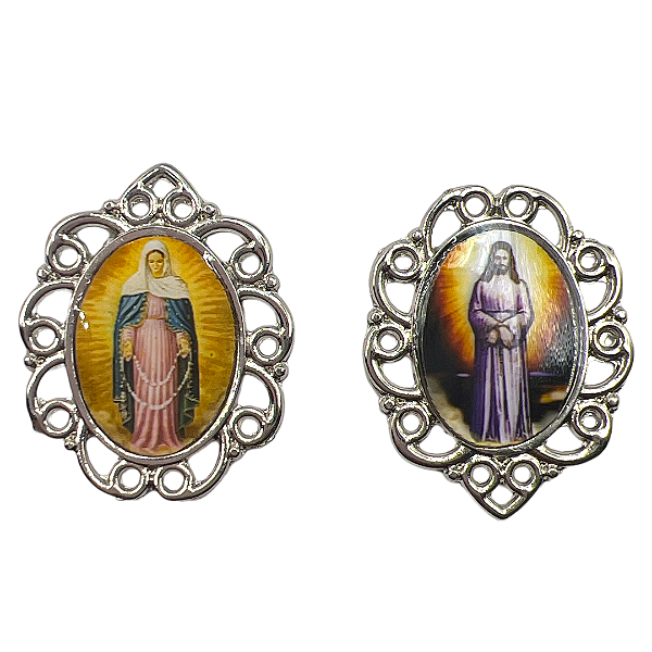 7 Medalhas e 7 entremeios Nossa Senhora das Lagrimas no Niquelado