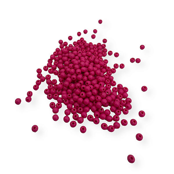 Bolinha acrilica 4 mm rosa chiclete (10gr)