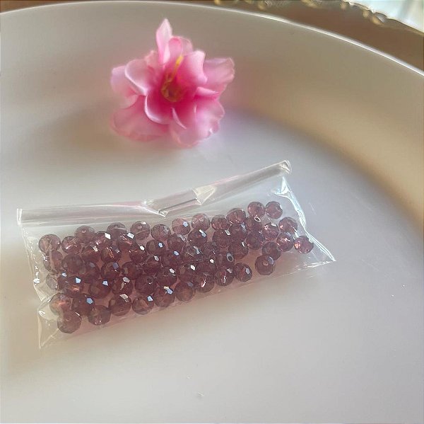 Cristal facetado violeta 6 mm (60und)