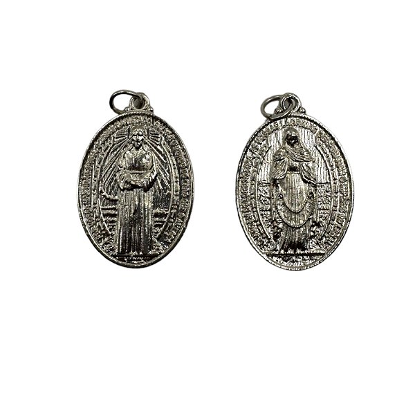 Medalha Nsra das Lagrimas Frente E Jesus Manietado Verso Niquelada 2 Unidades