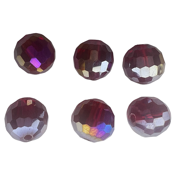 Cristal bola vermelho irizado 10 mm (6und)