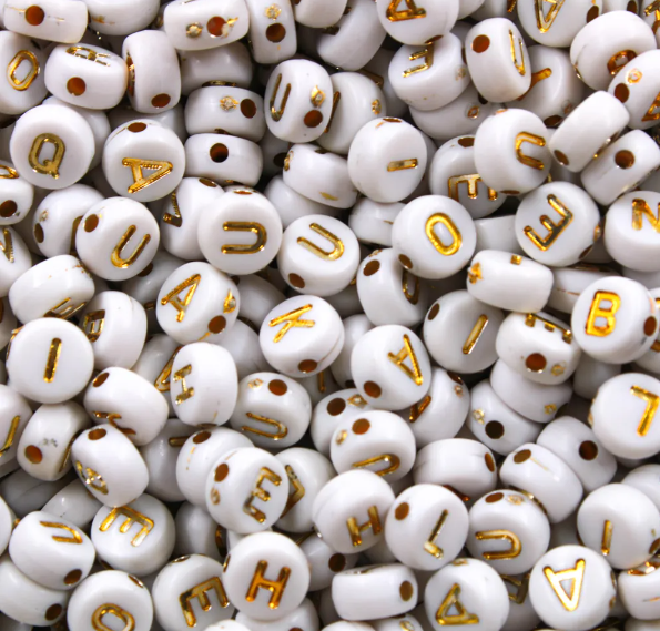 Letras de miçanga alfabeto sortido 20 gr