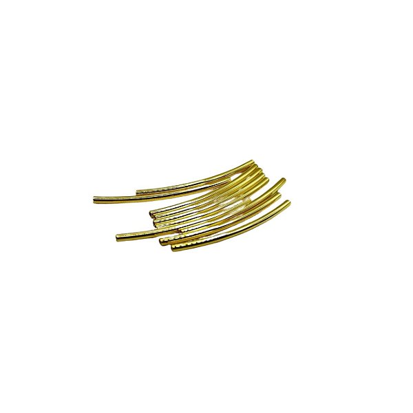 Tubo curvo para joias dourado