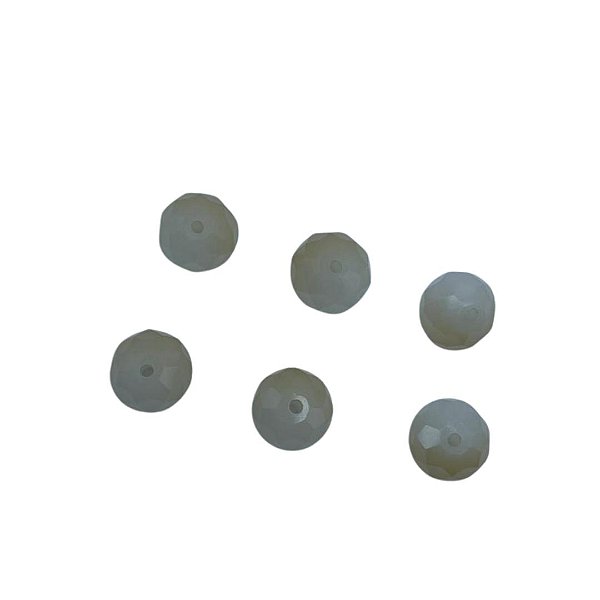 Cristal facetado ambar jateado 12mm (6und)