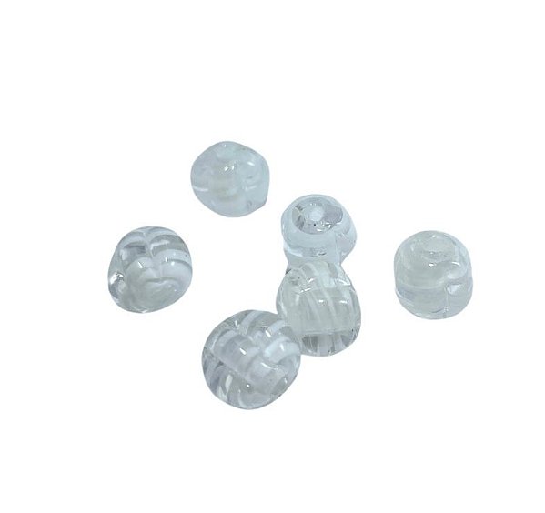 Murano transparente mesclado com branco (6 unidades)