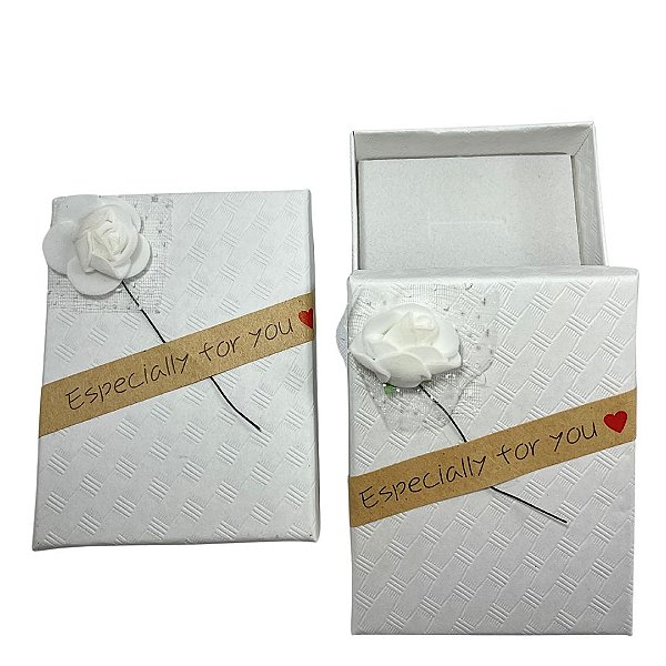 Caixa Retangular Rosa BRANCA