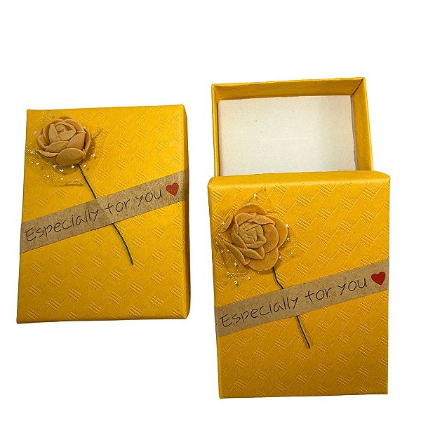 Caixa Retangular Rosa AMARELA