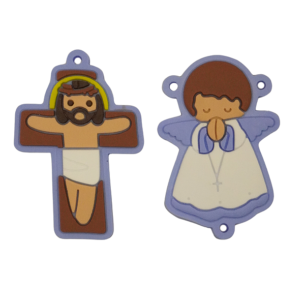 Cruz e Anjo Emborrachado Azul bebe