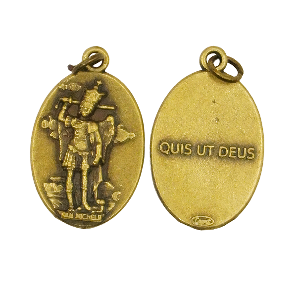 Medalha São Miguel do Monte Gargano Ouro Velho 1 Unidade