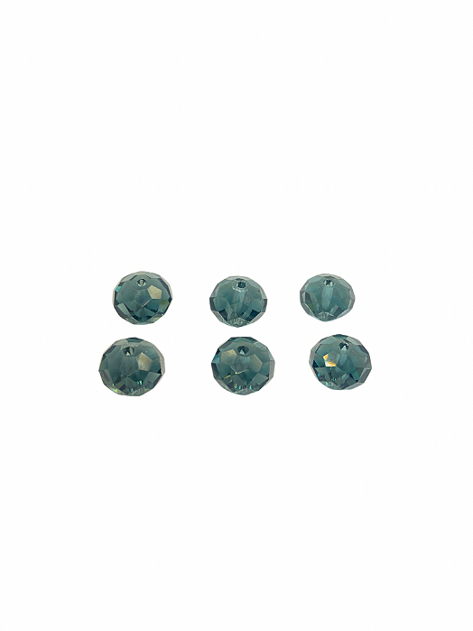Cristal facetado azul petróleo 12 mm