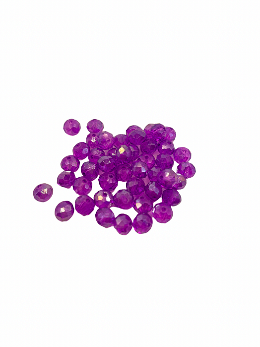 Cristal Roxo Facetado Transparente 8mm (60 Unid )