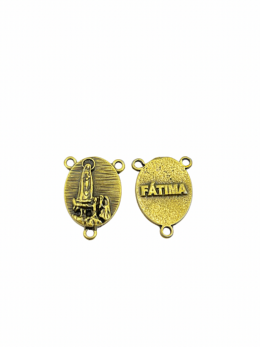 Entremeio Nossa Senhora de Fatima Dupla Face Ouro Velho