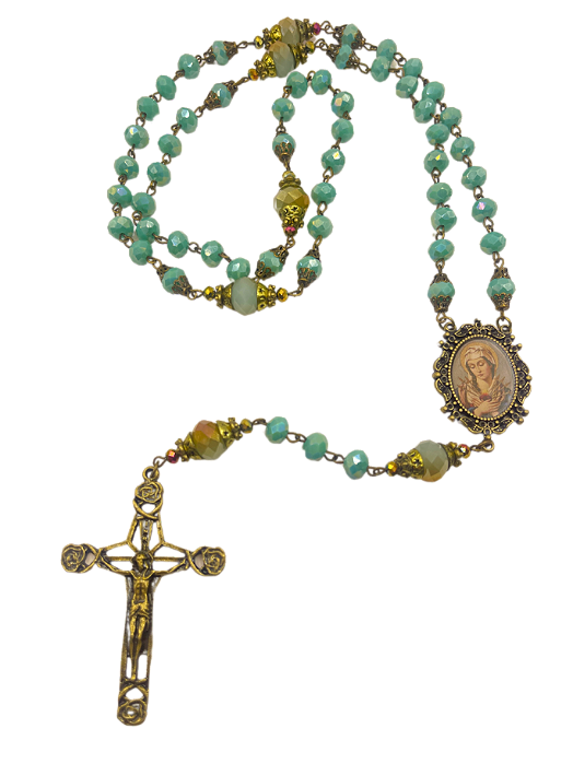 Kit Montagem Nossa Senhora das Dores 8mm Ouro Velho